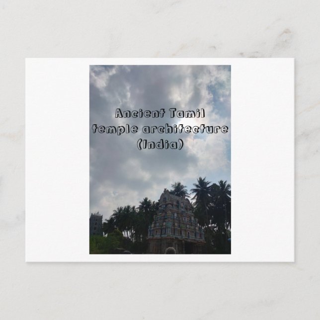 Postal Arquitectura del templo antiguo tamil (India) (Anverso)