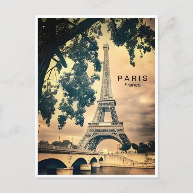 Postal Arquitectura francesa de la torre eiffel de París (Anverso)