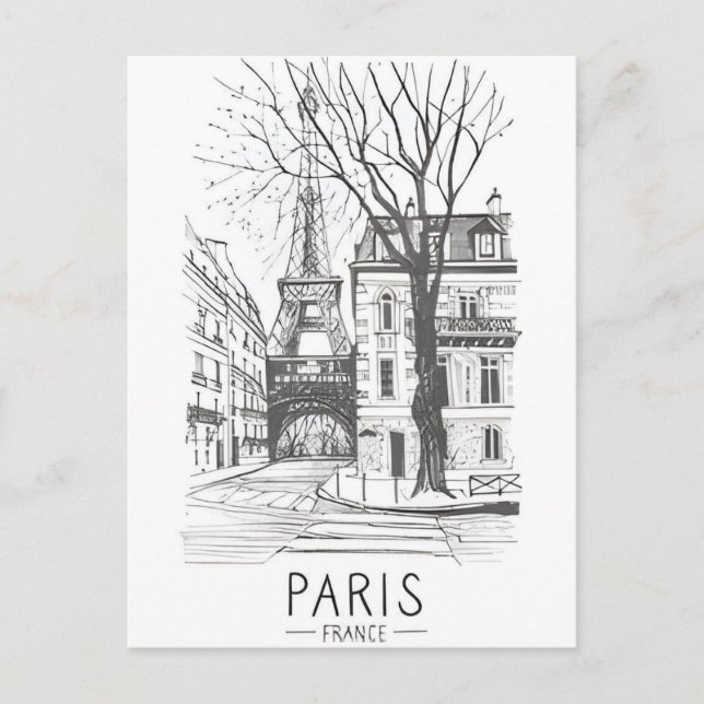 Postal Arquitectura francesa de la torre eiffel de París (Anverso)