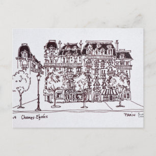Postal Arquitectura Haussmann   Campos Elíseos, París