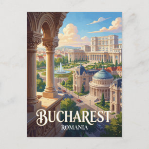 Postal Arquitectura Histórica de Bucarest Rumania Viajes