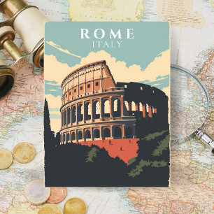 Postal Arquitectura Italiana Retro Coliseo Roma Italia