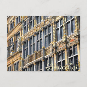 Postal Arquitectura medieval de la Grand place en Brusela