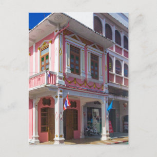 Postal Arquitectura portuguesa china en la ciudad de Phuk