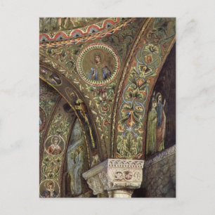 Postal Arquitectura vintage, arco decorativo en una igles
