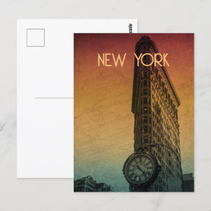 Postal Arquitectura Vintage Sunset Flatiron Nueva York