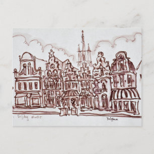 Postal Arquitectura Vrijdagmarkt   Gante, Bélgica