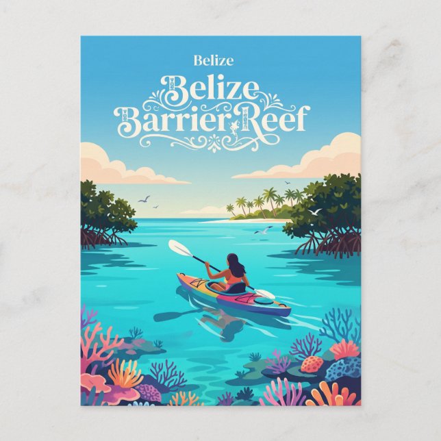 Postal Arrecife de la Barrera de Belice (Anverso)