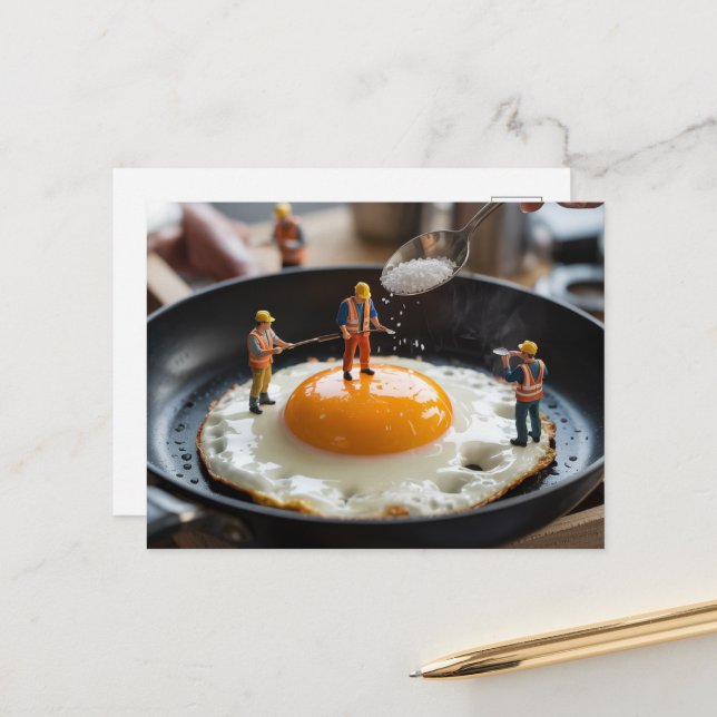 Postal Arreglar huevos a trabajadores de la construcción  (Anverso/Reverso In Situ)