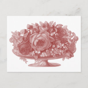 Postal Arreglo de flores malvas vadas