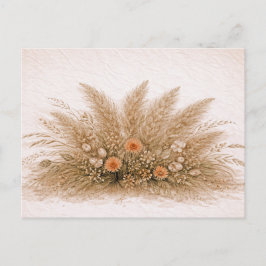 Postal Arreglo de flores silvestres y hierba de Pampas bo