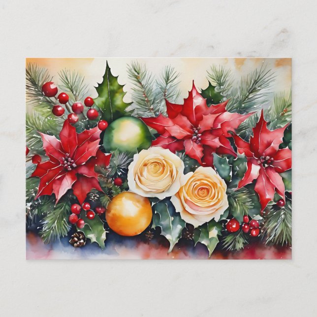Postal Arreglo floral de navidades (Anverso)