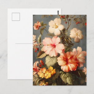 Postal Arreglo Floral Vintage Vibrante