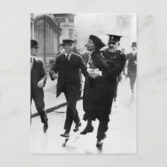 Postal Arrestan a Suffragette Emmeline Pankhurst en 1914 (Anverso)