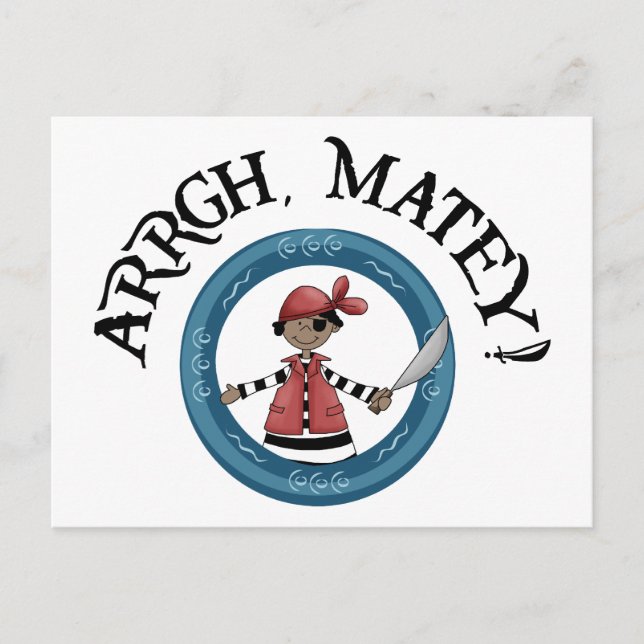 Postal Arrgh Matey Pirate Boy Postcard (Anverso)