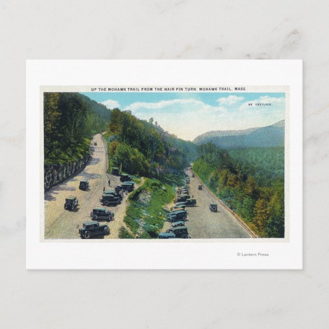 Postal Arriba el sendero desde el Pin del pelo, estaciona (Anverso)