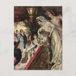 Postal Arrojando el Bouquet