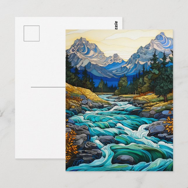 Postal Arroyo de montaña (Anverso / Reverso)