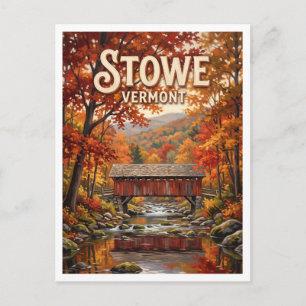 Postal Arroyo de otoño de Stowe Vermont