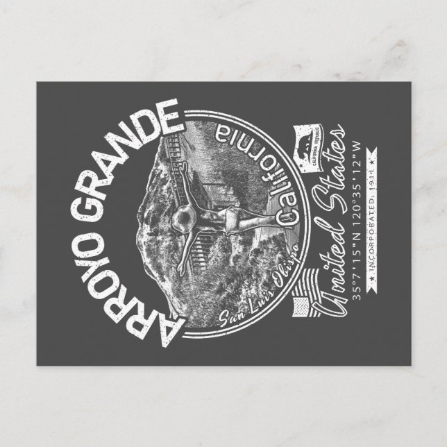 POSTAL ARROYO GRANDE CALIFORNIA - CIUDAD DE ARROYO GRANDE (Anverso)