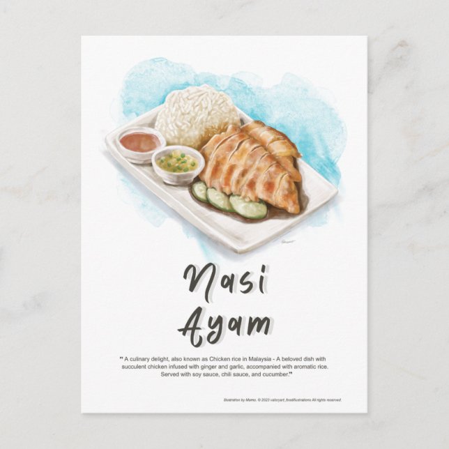 Postal Arroz de pollo Nasi Ayam Malasia (Anverso)