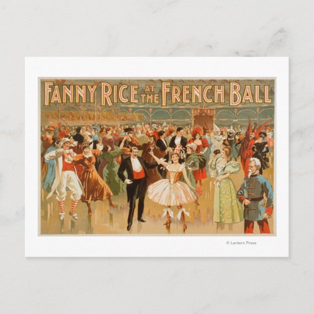 Postal Arroz Fanny en el teatro de la pelota francesa (Anverso)