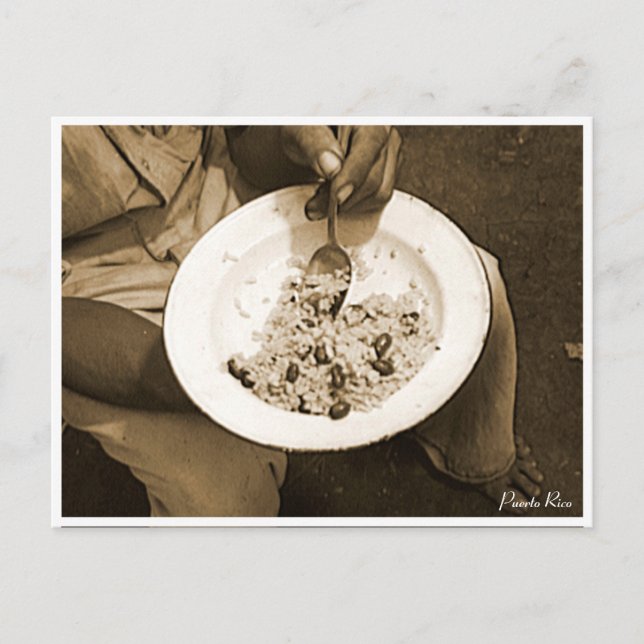 Postal Arroz y alubias, cultura, Puerto Rico (Anverso)