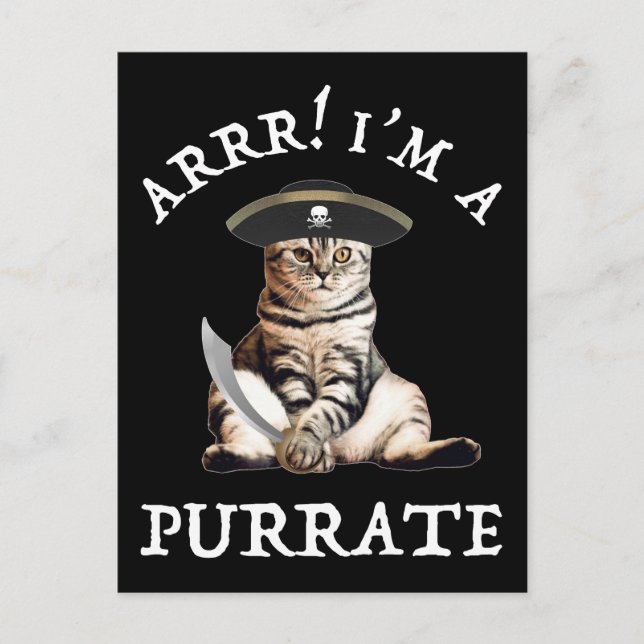 Postal ¡Arrr! Soy un Purrate (Anverso)
