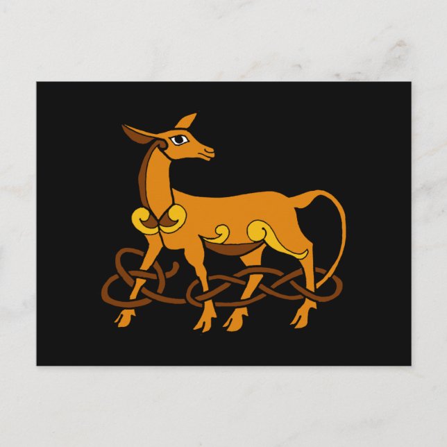 Postal Art Celtic Knot Brown Deer (Anverso)