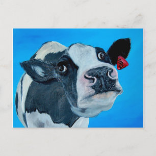 Postal art cow nosey fresian