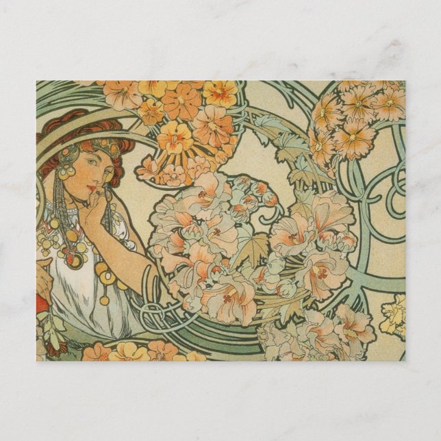 Postal Art déco de Alfonso Mucha (Anverso)