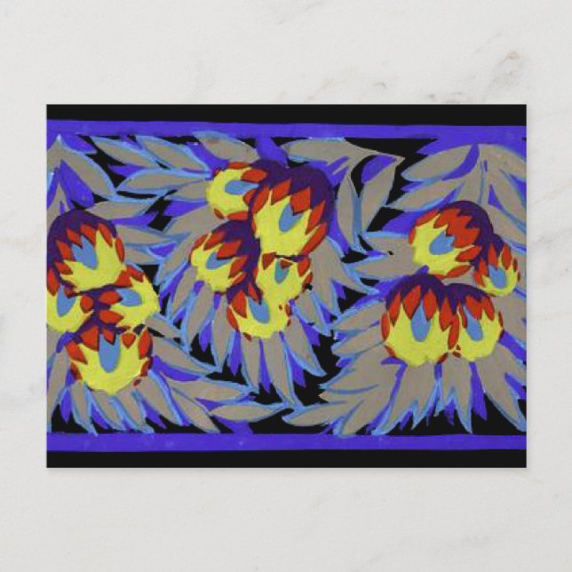 Postal Art Deco de colores ricos (Anverso)
