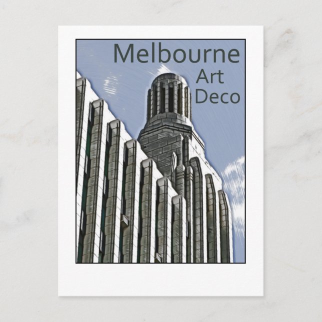Postal Art déco de Melbourne - edificio del siglo (Anverso)