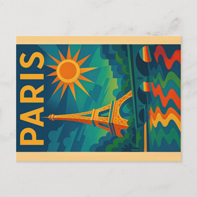 Postal Art Deco de París (Anverso)