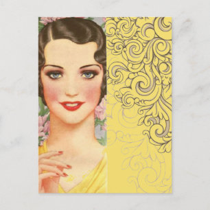 Postal Art Deco Gatsby Chica Paris Moda