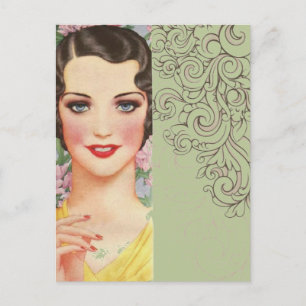 Postal Art deco grandes gatsby Parisi de moda