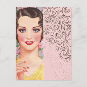 Postal Art deco grandes gatsby Parisi de moda