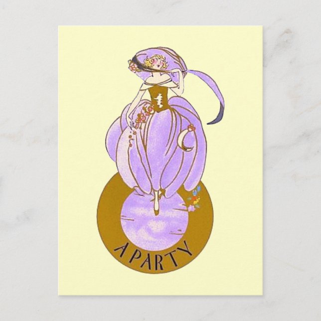 POSTAL ART DECO LADY (Anverso)