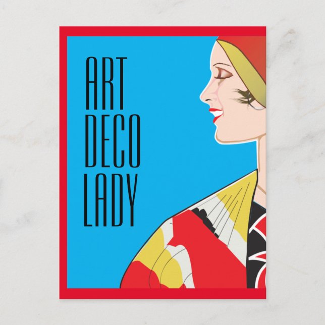 Postal ART DECO LADY Post Card (Anverso)