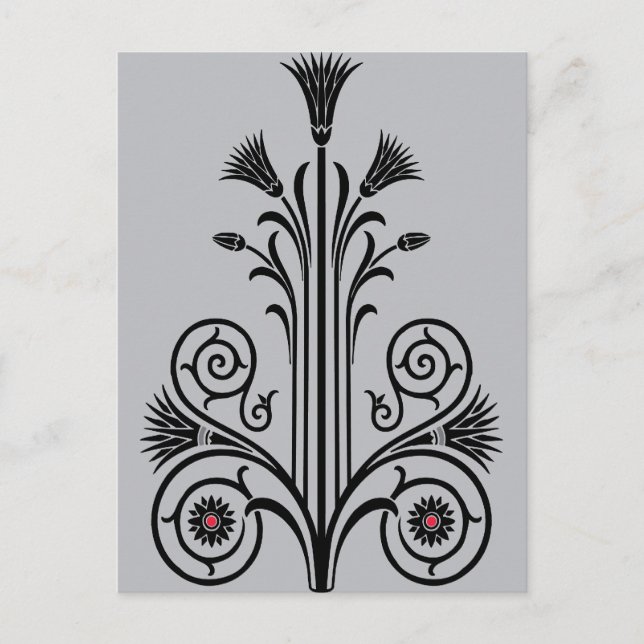 Postal Art Deco Lotus (egipcio) (Anverso)
