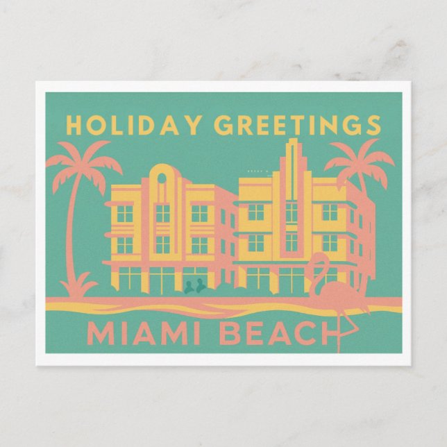 Postal Art Deco Miami Beach Holiday Postcard (Anverso)