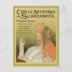 Postal Art Nouveau 1897 Club Artístico de Schaerbeek