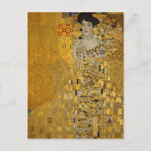 Postal Art Nouveau Adele Bloch-Bauer I de Klimt (Anverso)