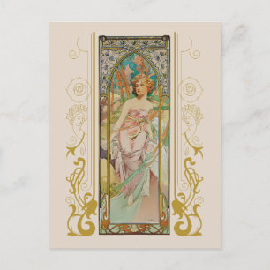 Postal Art Nouveau Alphonse Mucha - Despertar por la maña