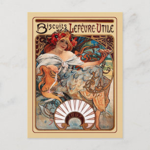 Postal Art Nouveau - Biscuits Lefeure-Utile