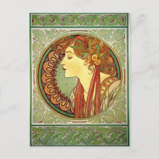 Postal Art Nouveau de Alphonse Mucha