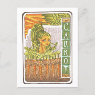 Postal Art Nouveau de Carrot Retrato de hadas Imprimir