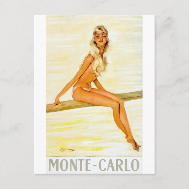 Postal Art Nouveau de Montecarlo (Anverso)