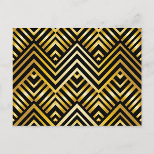Postal Art Nouveau, deco, gold, black, moda, elegante,vin
