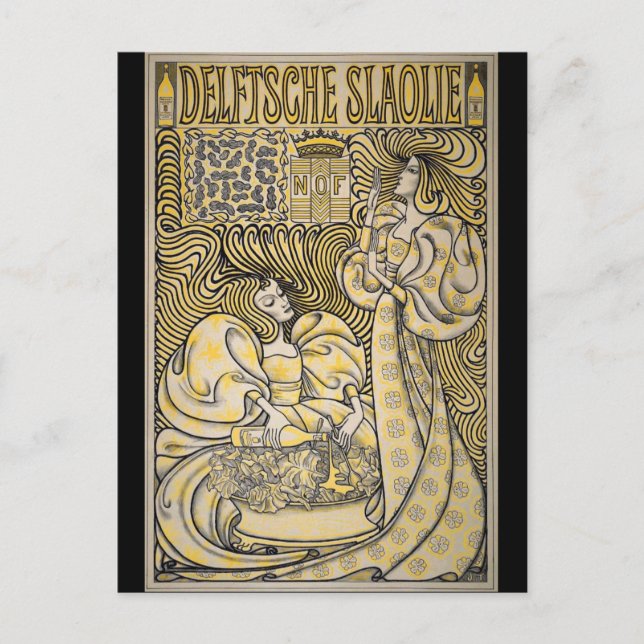 Postal Art Nouveau Delftsche Slaolie Delft (Anverso)